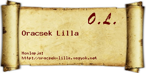 Oracsek Lilla névjegykártya